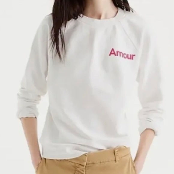 J. Crew Sweaters - J.Crew Amour white crewneck size small popover sweater